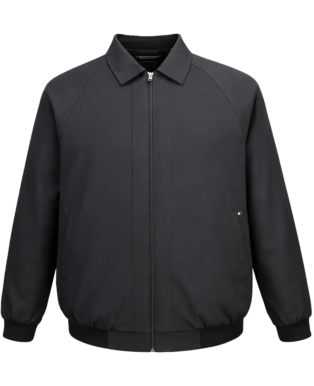 Büyük Beden Pamuklu Mevsimlik Mont Klasik Yaka - Rahat Kalıp-Siyah