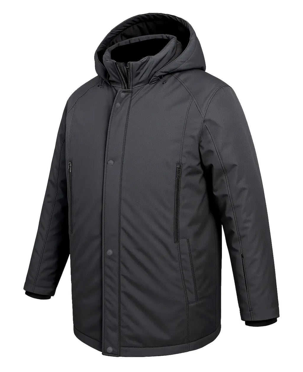 Büyük Beden Kapüşonlu Softshell Mont Astarlı-Antrasit
