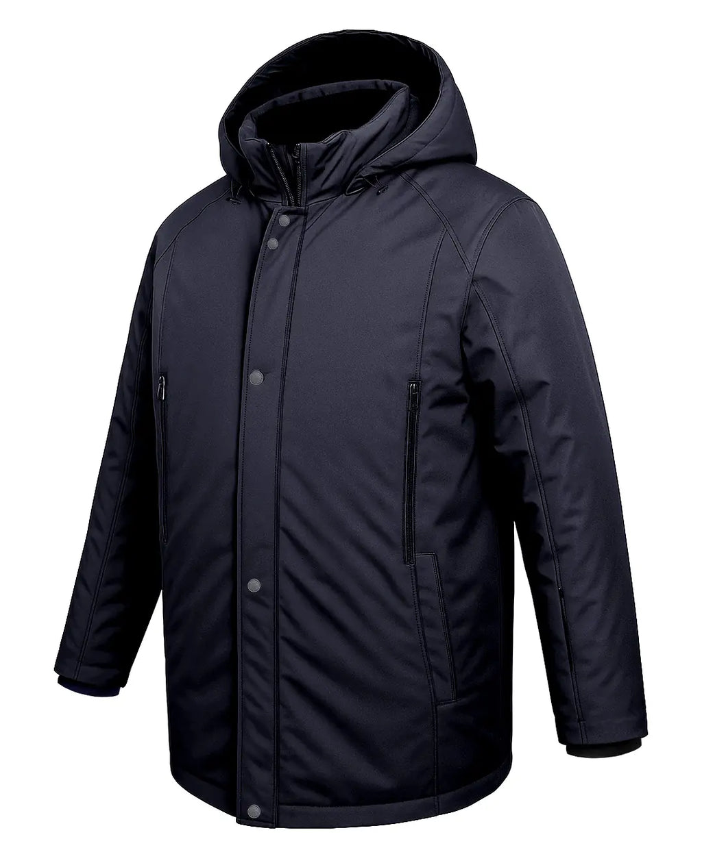 Büyük Beden Kapüşonlu Softshell Mont Astarlı-Lacivert