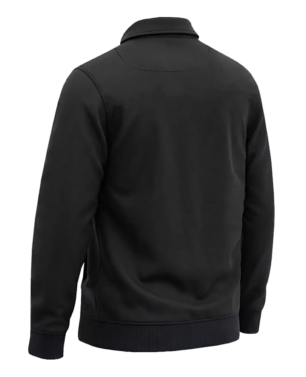 Kışlık Büyük Beden 3 iplik Yarım Fermuarlı Kanguru Cep Sweat-Siyah