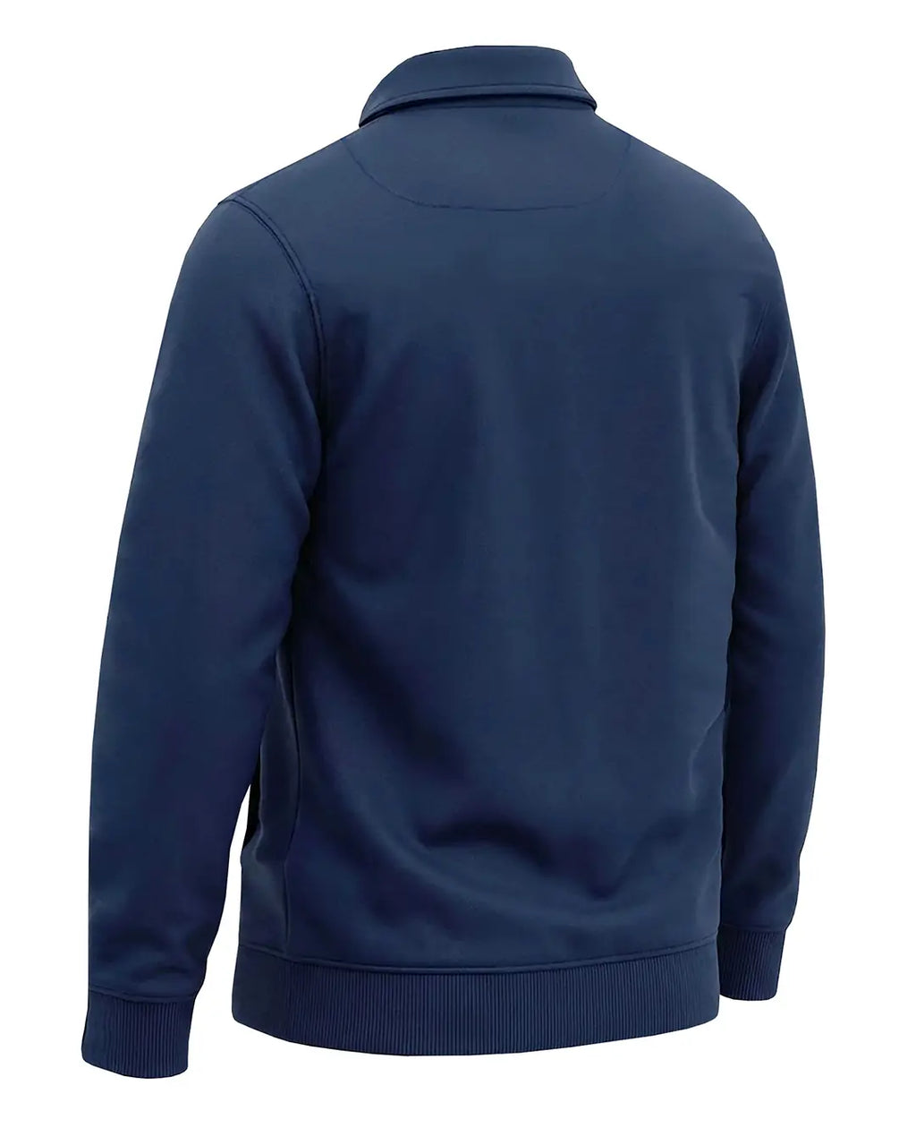 Kışlık Büyük Beden 3 iplik Yarım Fermuarlı Kanguru Cep Sweat-İndigo