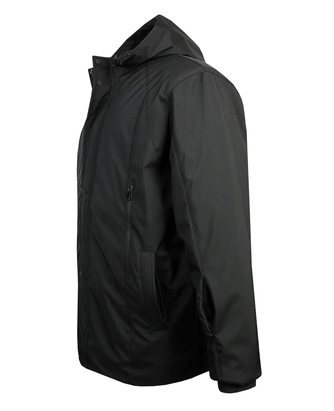 Büyük Beden Kapüşonlu Softshell Mont Astarlı-Siyah