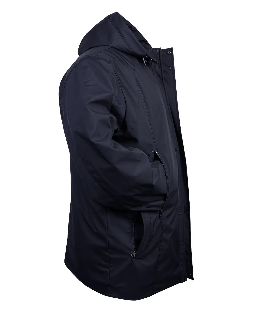 Büyük Beden Kapüşonlu Softshell Mont Astarlı-Lacivert