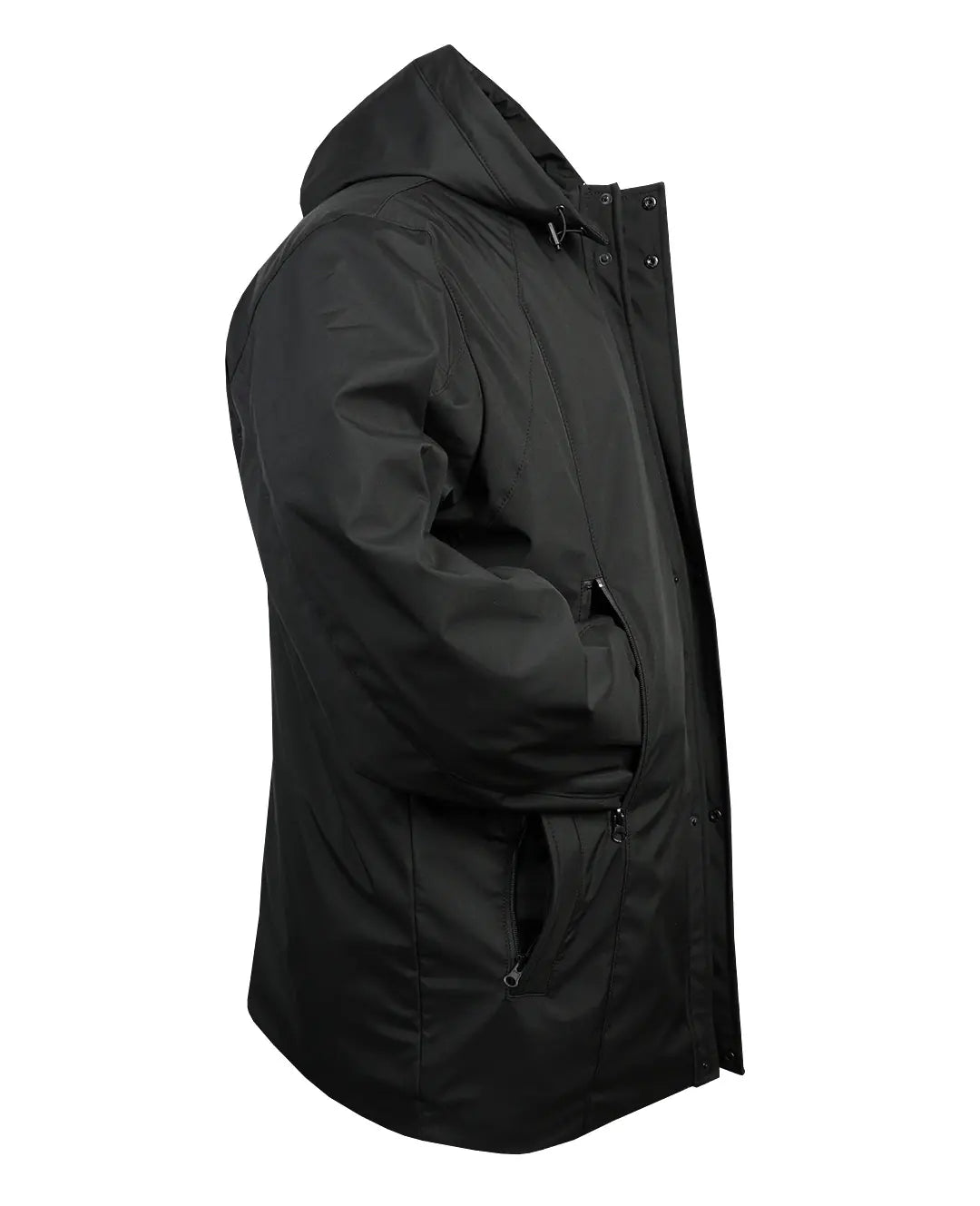 Büyük Beden Kapüşonlu Softshell Mont Astarlı-Siyah